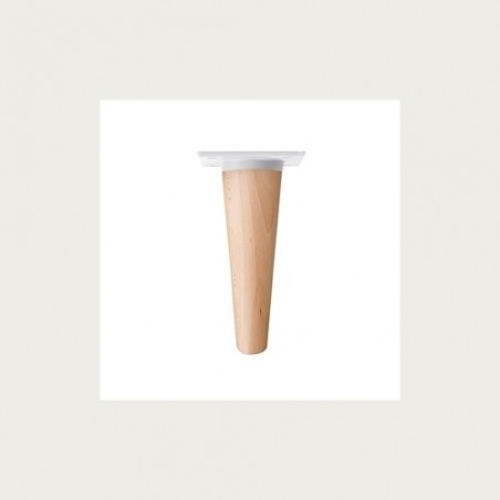 PATA CONICA RECTA 150MM BARNIZ/PLATO METAL BLANCO