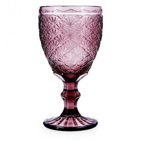 COPA VIDRIO ROSA RELIEVE ROSE MOON (CAJA-6UND)