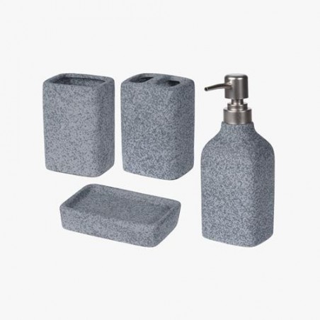 SET DE BAÑO DE CERÁMICA CON ACABADOS CROMADOS