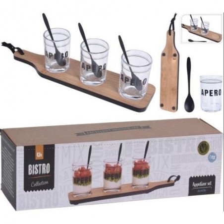 SET TABLA CON VASOS 7PZAS 210000520