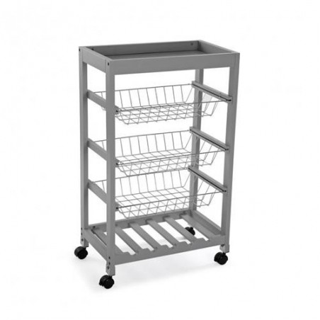 VERDULERO ACERO 3 CESTAS GRIS 998230 095