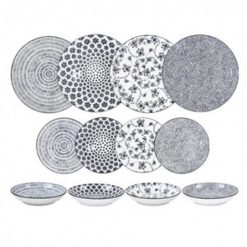 SET 12 PZ PORCELANA NEGRA...