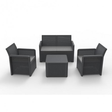 SET JARDIN NASSAU STORAGE 2 SILLONES + SOFA + MESA