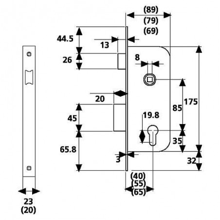 CERRADURA EMBUTIR 2030/60 HL TESA