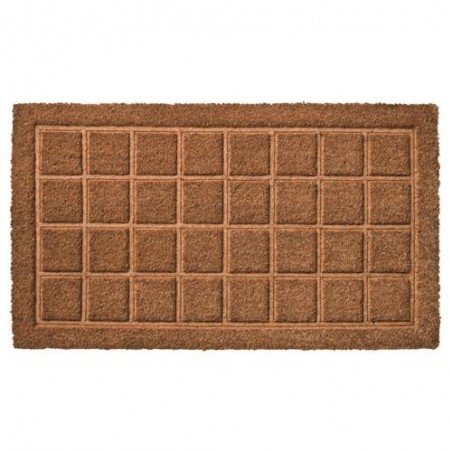 FELPUDO COCO PRENSADO CUADROS NATURAL 40X70