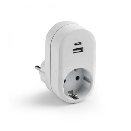 ADAPTADOR TT 16A-25V CON USB A+C 1321