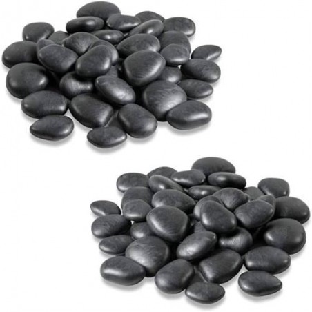 PIEDRAS DECORARIVAS PLASTICO (24UDS)  NEGRAS