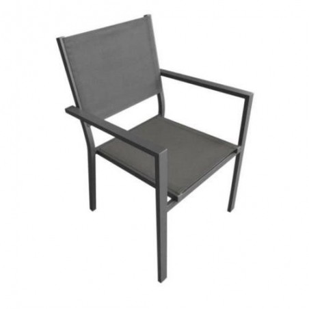 SILLA CON REPOSABRAZOS ALUMINIO GRIS OSCURO 804338