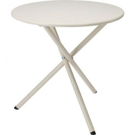 MESAJARDIN ACERO COLOR CREMA 48X48CM