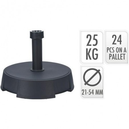BASE PARASOL ANTRACITA 25KG POSTES Ø21-54 MM Ø40