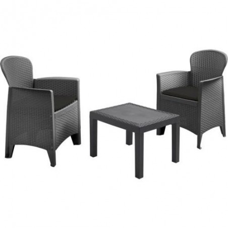 CONJUNTO 2 SILLONES + 1 MESA GRIS 042280180