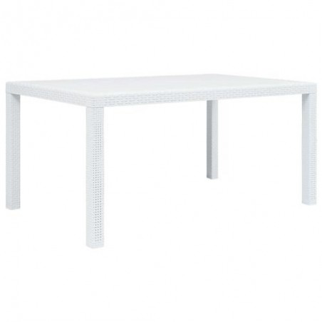 MESA ELEGANTE RATAN 150X90X72 CM BLANCO 4090-01