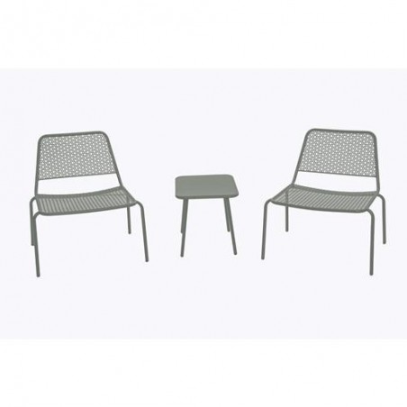 SET BALCON SAKURA ACERO PERFORADO EPOXI GRIS