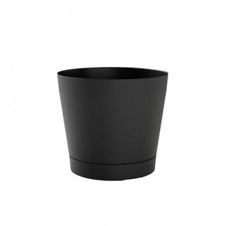 MACETA C/RESERVA AGUA+PLATO 29CM.GRI.OSCURO ORIONE