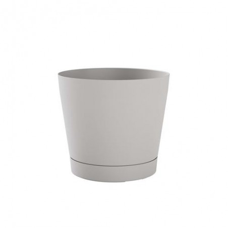 MACETA C/RESERVA AGUA+PLATO 29CM.BCA. CLOUD ORIONE