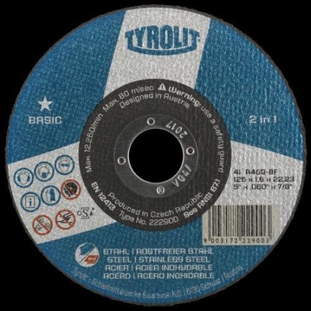 DISCO CORTE ACERO/INOXIDABLE 115X2.5X22.23 223021