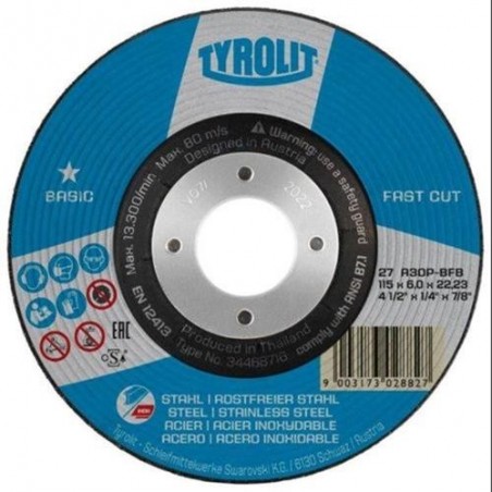 DISCO DESBASTE ACERO/INOX 125X6X22.2 FASCUT