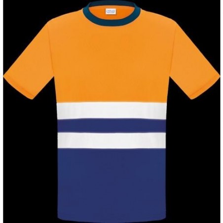 CAMISETA A.V. BICOLOR NARANJA MANGA CORTA L3000 XL