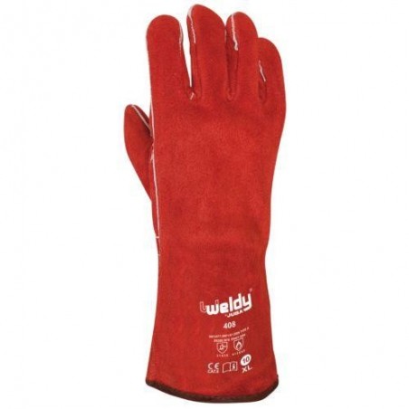 GUANTE SOLDADOR ROJO TALLA UNICA H408 PAR