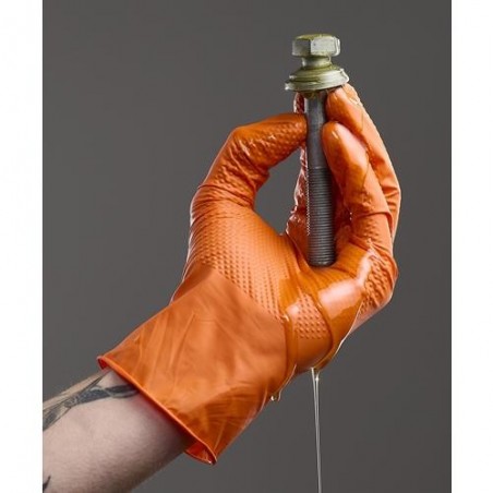 GUANTE DESECHABLE AGILITY GRIP NITRILO NARANJA T.8