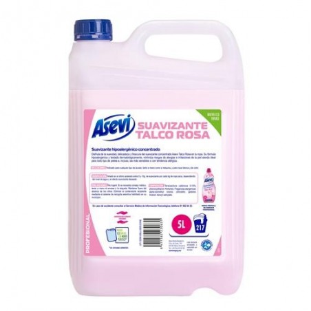 SUAVIZANTE HIPOALERGENICO TALCO ROSA 5L ASEVI