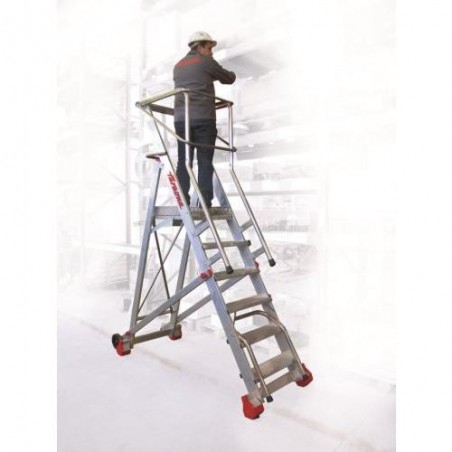 ESCALERA CON PLATAFORMA Y RUEDAS 243 CM. 300/SMT