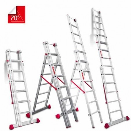 ESCALERA MULTIUSO DE TRES TRAMOS CON 6 PELDAÑOS