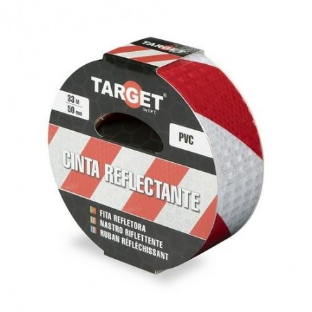 CINTA ADHESIVA REFLECTANTE 33MX50MM ROJA/BLANCA