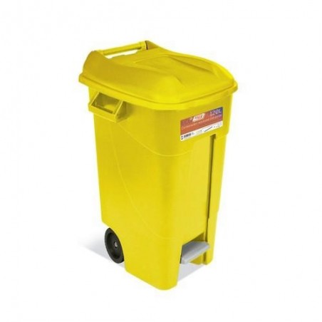 CONTENEDOR JARDIN 120L C/PEDAL AMARILLO ECO 443015