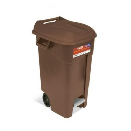CONTENEDOR JARDIN 120L C/PEDAL MARRON ECO 443237