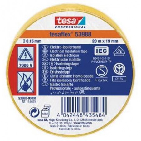 CINTA AISLANTE 20X19 AMARILLA 53988-91