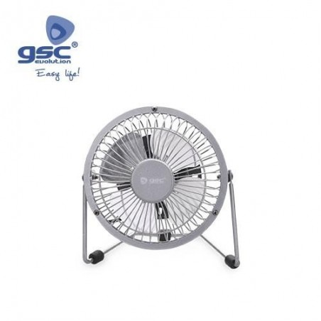 MINI VENTILADOR SOBREMESA 9,5CM 2,5W 5V DC GRIS