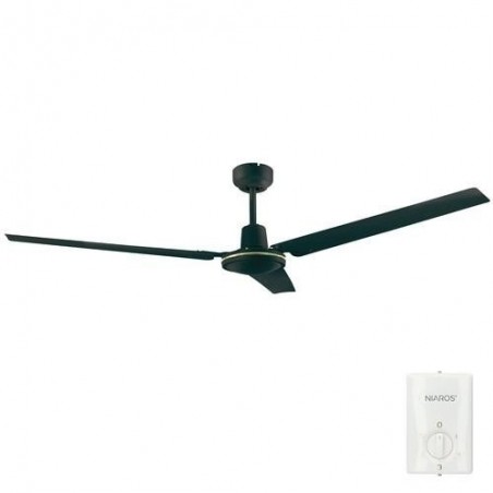 VENTILADOR TECHO SALTOK MANDO Ø142 220-240V NEGRO