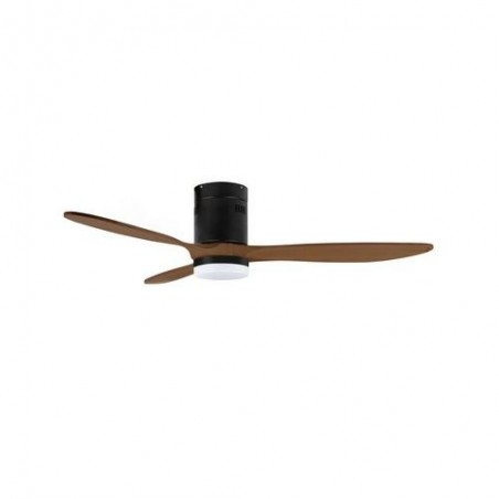 VENTILADOR TECHO 132CM 35W DC NEGRO/MADERA OSCURA