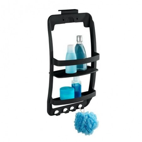 ESTANTERIA FIJACION 2 ESTANTES BAÑO NEGRO