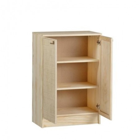 APARADOR MADERA Y FIBRA NATURAL AURA 65X36X96CM