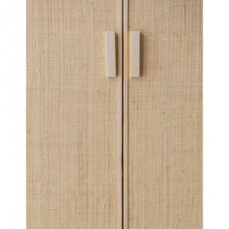 ARMARIO MADERA Y FIBRA NATURAL AURA 80X48X180CM