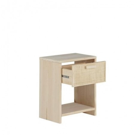MESITA MADERA Y FIBRA NATURAL AURA 40X25X50CM