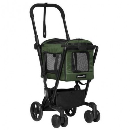 CARRO DE MASCOTAS PLEGABLE 4 RUEDAS 15KG NEGRO