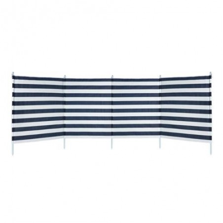 PARAVIENTOS PLAYA 3.2X1 M 4 PARTES  RAYAS AZULES