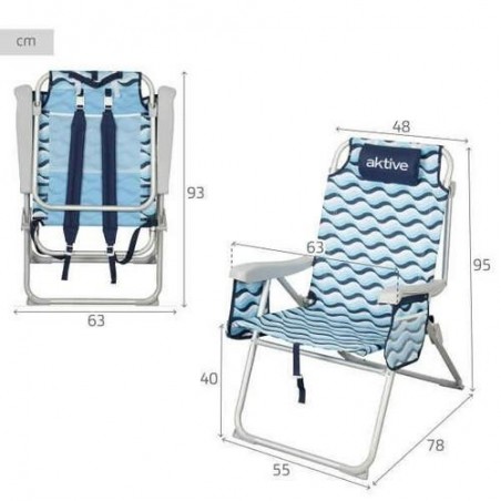 SILLA MOCHILA PLEGABLE XL 5POSIC 64X63X43/105CM