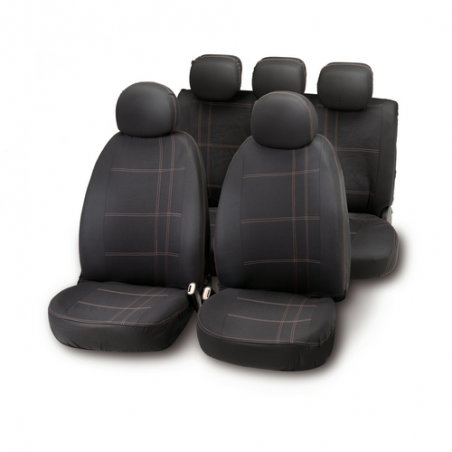 JUEGO FUNDAS ASIENTO EMBROIDERY NEGRO/GRIS 10028