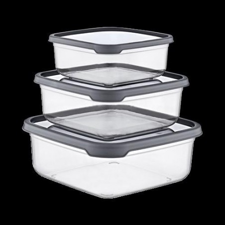 SET 3 TUPPER CUADRADO GRIS (400-800-1400ML) 04131