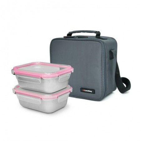 LUNCHBAG INOXBAG GRIS + 2 CONTENEDOR 0.7L  9283-TX