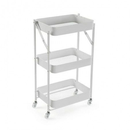 CARRO PLEGABLE METALICO BLANCO 45X29.5X77CM