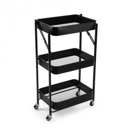 CARRO PLEGABLE METALICO NEGRO 45X29.5X77CM