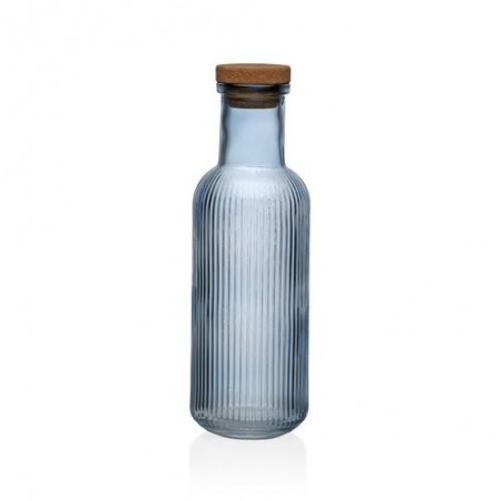 BOTELLA AZUL RAYAS 1000ML 8.7X8.7X27.8CM  22500038
