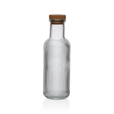 BOTELLA TRANSPARENTE RAYAS 1000ML 8.7X8.7X27.8CM