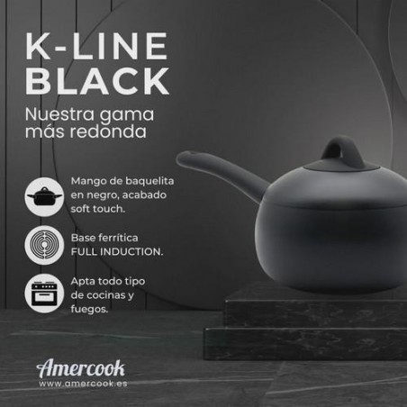CAZO C/TAPA 16CM 2L K-LINE BLACK KLI0416