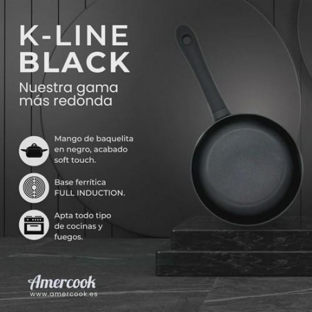 SARTEN 24CM FULL INDUCTION K-LINE BLACK  KLI0124